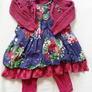 Ensemble Robe + T-shirt + Legging + Gilet fille 3 ANS CATIMINI