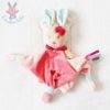 Doudou plat Perle le Lapin rose BABY NAT