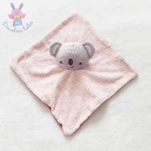 Doudou plat Koala rose violet gris SIPLEC LECLERC