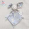 Doudou plat Ours Lapin bleu gris MOTS D'ENFANTS