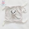 Doudou plat Panda gris blanc noir CARRE BLANC