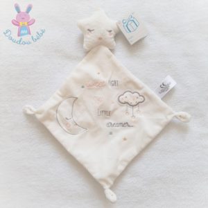 Doudou plat étoile mouchoir blanc “Sweet night little dreamer” SIMBA