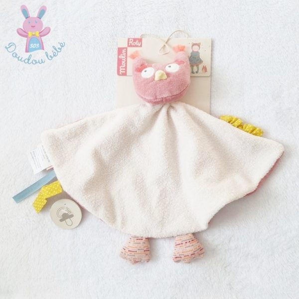 Doudou plat Chouette rose Mademoiselle et Ribambelle MOULIN ROTY – Image 2