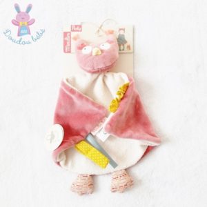 Doudou plat Chouette rose Mademoiselle et Ribambelle MOULIN ROTY