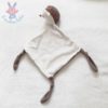 Doudou Hérisson mouchoir marron blanc CARRE BLANC