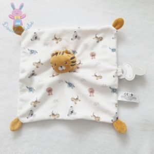 Doudou plat Tigre orange blanc animaux sauvages SIMBA KIABI