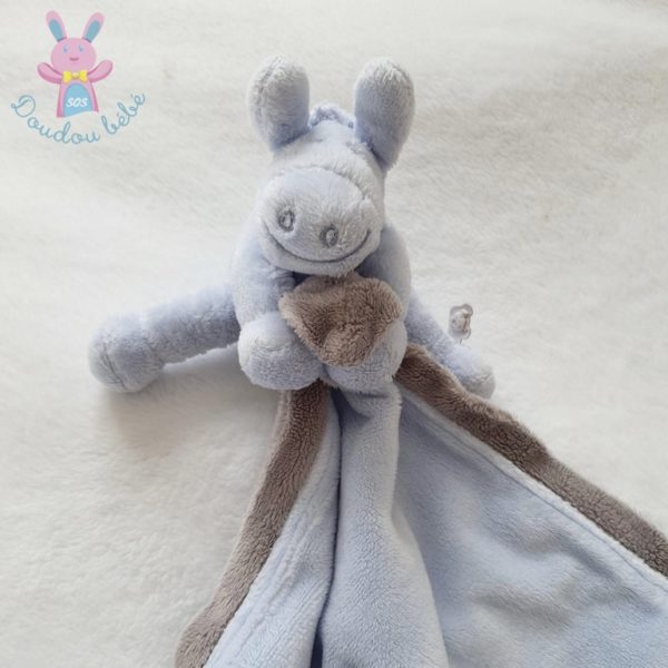 Doudou Ane Paco couverture bleu crème beige NOUKIE'S – Image 3