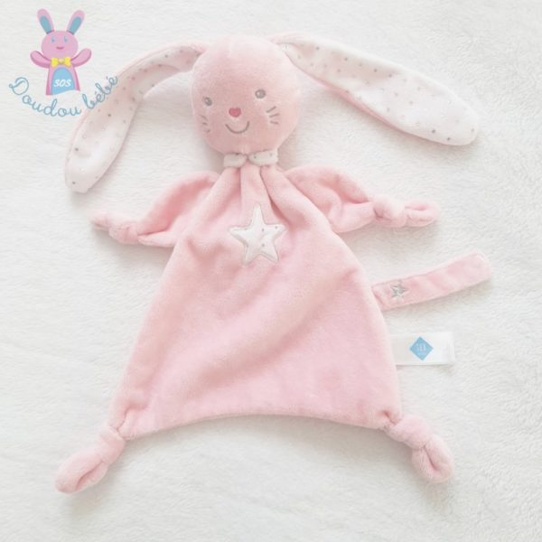 Doudou plat Lapin rose TEX