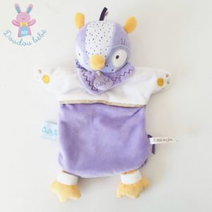 Doudou marionnette Hibou Chouette mauve Il était une fois BABY NAT