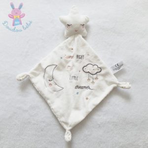 Doudou étoile mouchoir plat blanc « Sweet night little dreamer » SIMBA