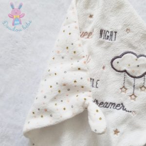 Doudou étoile mouchoir plat blanc “Sweet night little dreamer” SIMBA