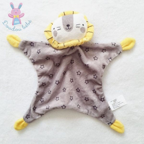 Doudou plat Lion gris étoiles ZEEMAN