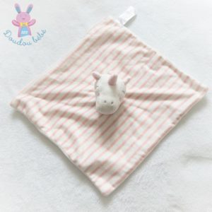 Doudou plat Licorne rayé rose et blanc PRIMARK