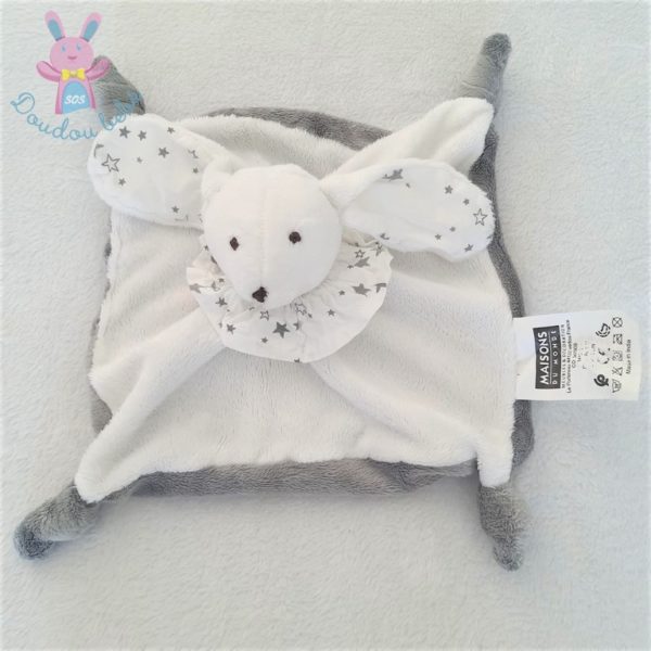 Doudou plat Lapin blanc gris étoiles MAISONS DU MONDE