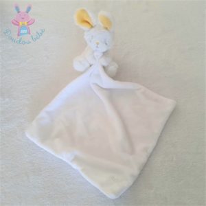 Doudou Lapin blanc jaune mouchoir Mon premier SERGENT MAJOR