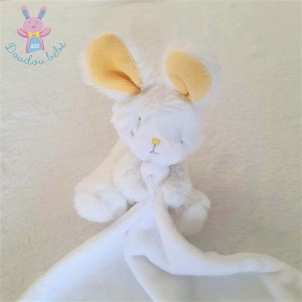 Doudou Lapin blanc jaune mouchoir Mon premier SERGENT MAJOR – Image 2
