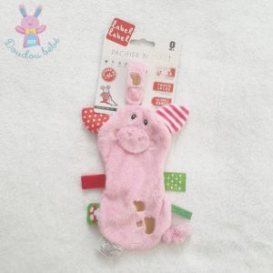 Doudou plat Cochon rose LABEL LABEL