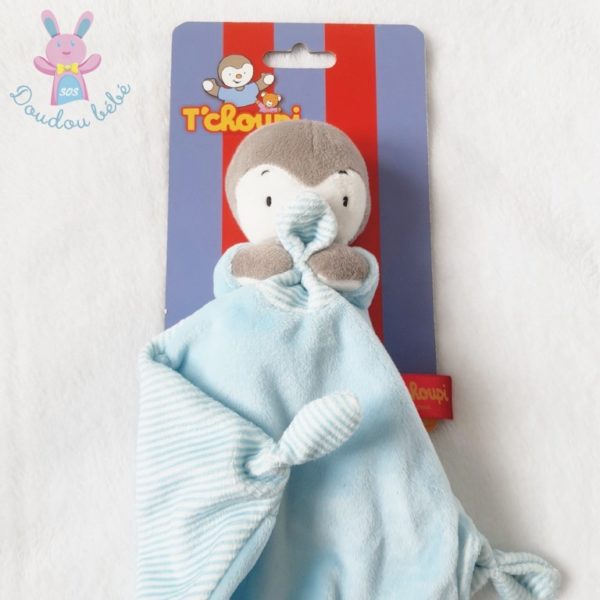 Doudou Tchoupi bleu gris mouchoir bleu et rayé NICOTOY SIMBA – Image 2