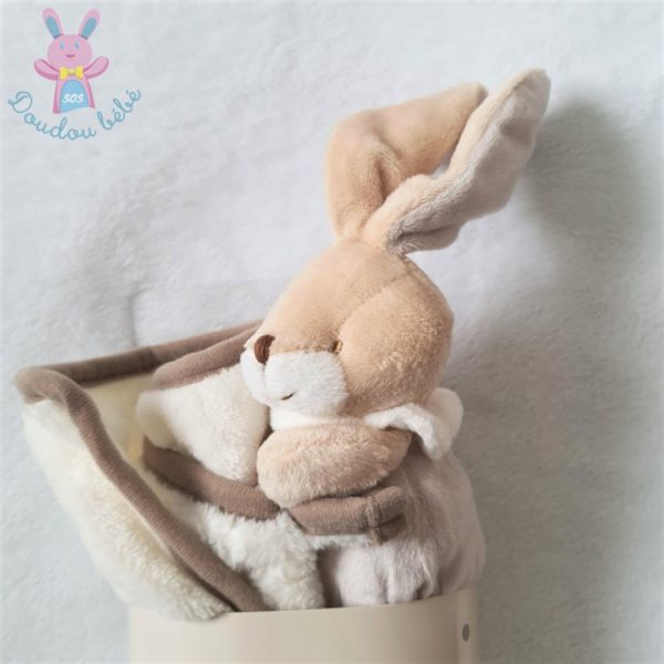 Doudou Lapin beige crème couverture blanc Un rêve de bébé – Image 2