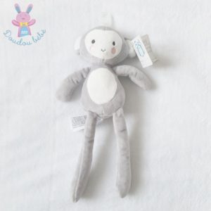 Doudou Singe gris blanc rose 30 cm SIMBA KIABI