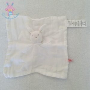 Doudou plat Lapin lange coton blanc DU PAREIL AU MEME DPAM