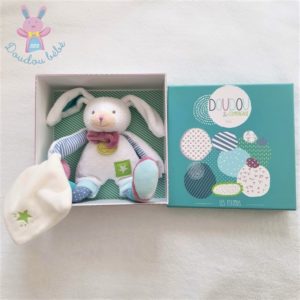 Lapin mouchoir blanc étoile Les Ptitous DOUDOU ET COMPAGNIE