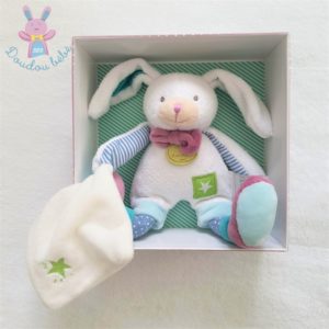 Lapin mouchoir blanc étoile Les Ptitous DOUDOU ET COMPAGNIE