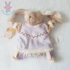 Lapin marionnette indien mauve étiquettes DOUDOU ET COMPAGNIE