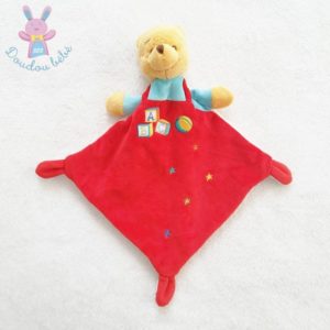 Doudou plat Winnie rouge ABC ballon étoiles DISNEY