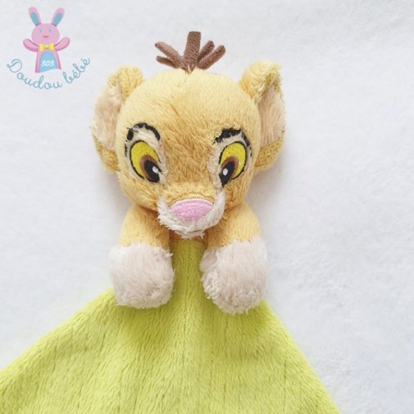 Doudou plat Roi Lion Simba vert jaune soleil DISNEY – Image 2