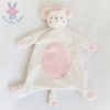 Doudou plat Souris rose blanc KIMBALOO