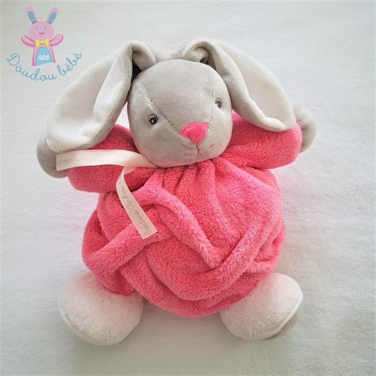 KALOO Doudou lapin boule plume rose 30 cm