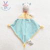 Doudou plat Vache bleu jaune MOTS D'ENFANTS