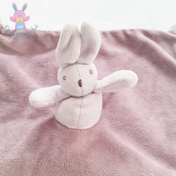 Doudou plat Lapin mauve Basile et Lola MOULIN ROTY – Image 2