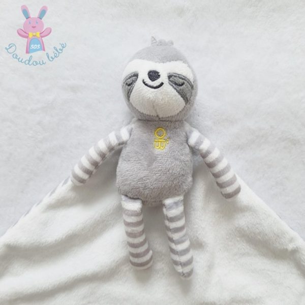 Doudou Paresseux cape rayé gris my little hero OBAIBI – Image 2