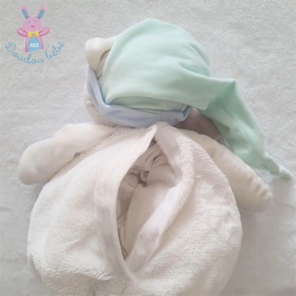 Doudou Ours range-pyjama Layette bleu blanc vert BABY NAT – Image 3