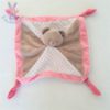 Doudou plat Ours rose beige étoiles PAT & RIPATON