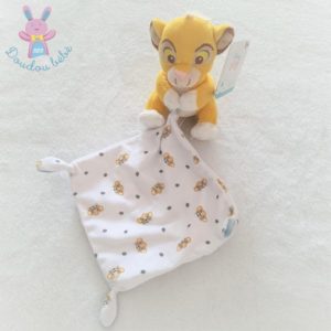 Doudou Roi Lion Simba jaune mouchoir blanc The Lion King DISNEY