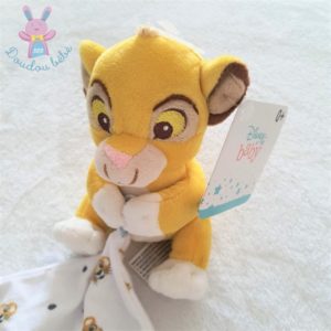 Doudou Roi Lion Simba jaune mouchoir blanc The Lion King DISNEY