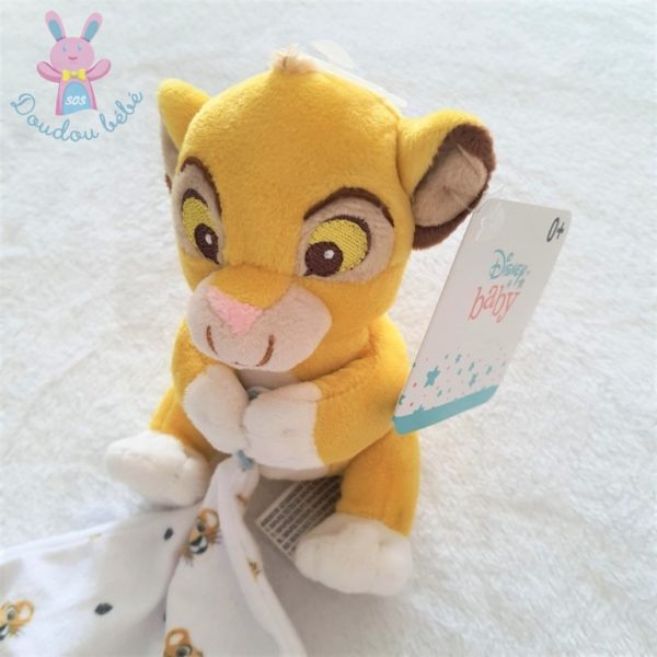 Doudou Roi Lion Simba jaune mouchoir blanc The Lion King DISNEY – Image 2