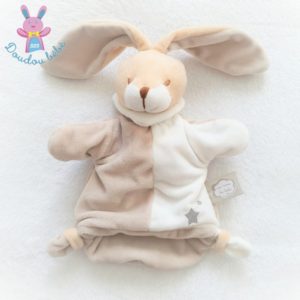 Doudou Lapin marionnette beige étoile Un rêve de bébé