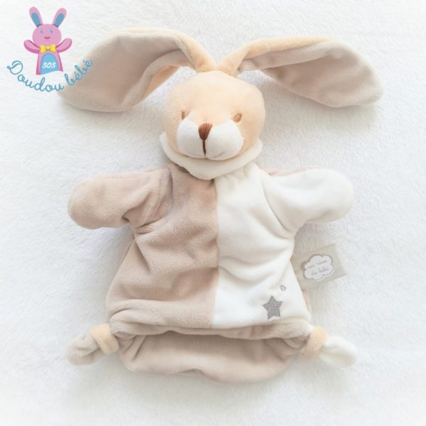 Doudou Lapin marionnette beige étoile Un rêve de bébé – Image 2