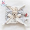 Doudou plat Lapin gris blanc attache tétine SIMBA