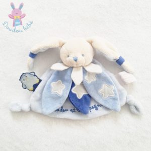 Lapin plat bleu étoiles Chouette ça brille DOUDOU ET COMPAGNIE