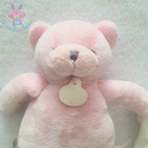 Chat rose mouchoir blanc J’aime mon doudou DOUDOU ET COMPAGNIE