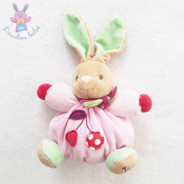 Doudou Lapin boule rose cerises KALOO