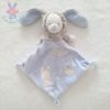 Doudou plat Ours Lapin bleu gris MOTS D'ENFANTS