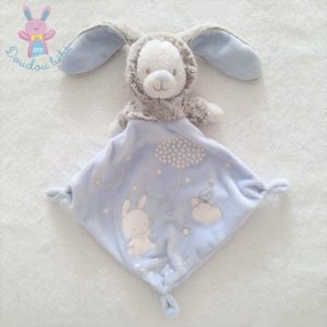 Doudou plat Ours lapin bleu gris luminescent MOTS D’ENFANTS