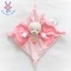 Doudou plat Lapin rose à pois MOTS D'ENFANTS