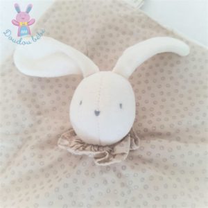 Doudou plat Lapin Les jouets du Moulin gris blanc fleurs MOULIN ROTY